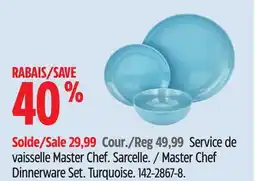 Canadian Tire Master Chef Dinnerware Set. Turquoise offer