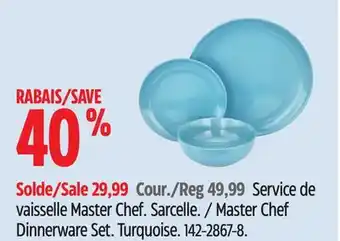 Canadian Tire Master Chef Dinnerware Set. Turquoise offer