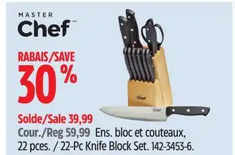 Canadian Tire Master Chef 22-Pc Knife Block Set offer