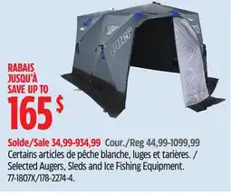 Canadian Tire Woods Selected Augers, Sleds and Ice Fishing Equipment offer