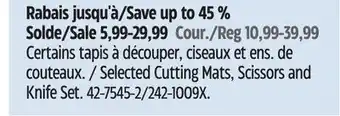 Canadian Tire Master Chef Selected Cutting Mats, Scissors and Knife Set offer