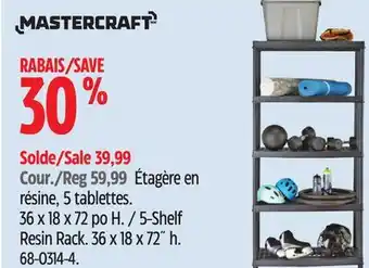 Canadian Tire Mastercraft 5-Shelf Resin Rack offer