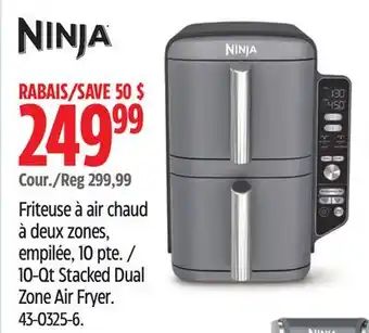 Canadian Tire Ninja 10-Qt Stacked Dual Zone Air Fryer offer