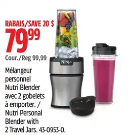 Canadian Tire Ninja Nutri Personal Blender with 2 Travel Jars offer