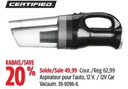 Canadian Tire Certified 12V Car Vacuum offer