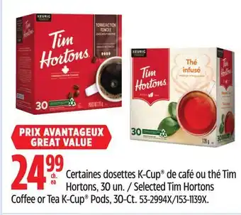 Canadian Tire Selected Tim Hortons Coffee or Tea K-Cup Pods, 30-Ct offer