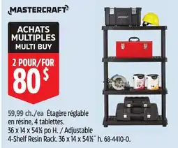 Canadian Tire Mastercraft Adjustable 4-Shelf Resin Rack offer