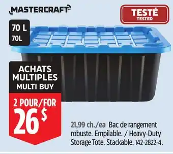 Canadian Tire Mastercraft Heavy-Duty Storage Tote Stackable offer