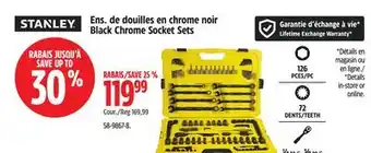 Canadian Tire Stanley Black Chrome Socket Sets offer