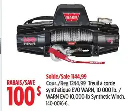 Canadian Tire WARN EVO 10,000-lb Synthetic Winch offer