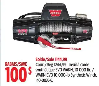 Canadian Tire WARN EVO 10,000-lb Synthetic Winch offer