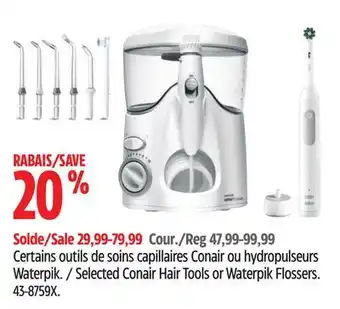 Canadian Tire Selected Conair Hair Tools or Waterpik Flossers offer