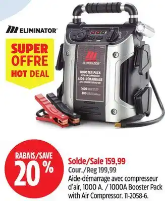 Canadian Tire MotoMaster Eliminator 1000A Booster Pack with Air Compressor offer