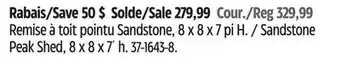 Canadian Tire Sandstone Peak Shed offer