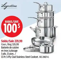 Canadian Tire Lagostina 12-Pc 3-Ply Clad Stainless-Steel Cookset offer