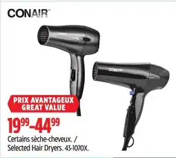 Canadian Tire CONAIR Selected Hair Dryers offer