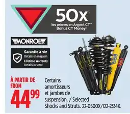 Canadian Tire Monroe Selected Shocks and Struts offer