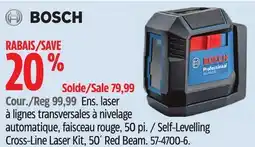 Canadian Tire Bosch Self-Levelling Cross-Line Laser Kit offer