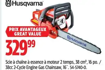 Canadian Tire 38cc 2-Cycle Engine Gas Chainsaw, 16˝ offer