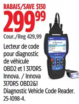 Canadian Tire Innova 3170RS OBD2 and 1 Diagnostic Vehicle Code Reader offer