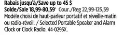 Canadian Tire Vivitar Selected Portable Speaker and Alarm Clock or Clock Radio offer