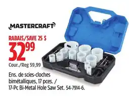 Canadian Tire Mastercraft 17-Pc Bi-Metal Hole Saw Set offer