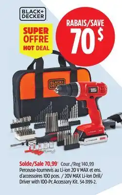 Canadian Tire 20V MAX Li-Ion Drill/ Driver with 100-Pc Accessory Kit offer