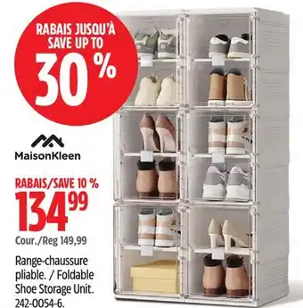 Canadian Tire Maisonkleen Foldable Shoe Storage Unit offer