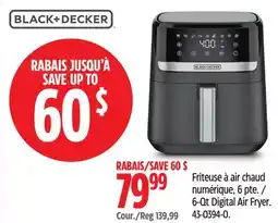 Canadian Tire BLACK+DECKER 6-Qt Digital Air Fryer offer