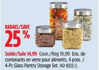 Canadian Tire Master Chef 4-Pc Glass Pantry Storage Set offer