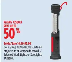 Canadian Tire Selected Work Lights or Spotlights offer