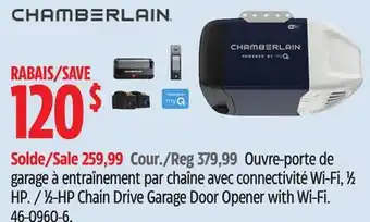 Canadian Tire Chamberlain 1⁄2-HP Chain Drive Garage Door Opener with Wi-Fi offer