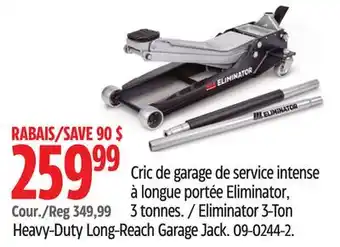 Canadian Tire Eliminator 3-Ton Heavy-Duty Long-Reach Garage Jack offer