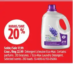 Canadian Tire Eco-Max Laundry Detergent. Selected scents. 210 loads offer