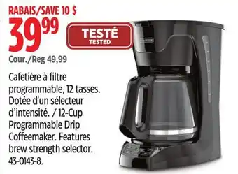 Canadian Tire Black & Decker 12-Cup Programmable Drip Coffeemaker offer