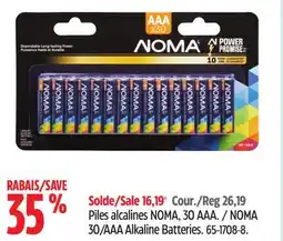 Canadian Tire NOMA 30/AAA Alkaline Batteries offer