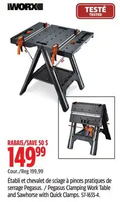 Canadian Tire worx Pegasus Clamping Work Table and Sawhorse with Quick Clamps offer