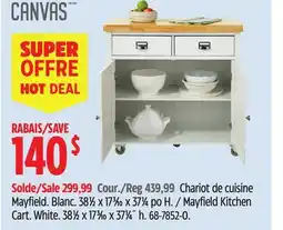 Canadian Tire CANVAS Mayfield Kitchen Cart offer