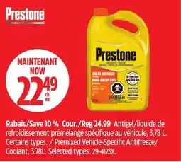 Canadian Tire Prestone Premixed Vehicle-Specific Antifreeze/ Coolant, 3.78L. Selected types offer