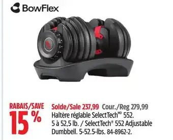 Canadian Tire Bowflex SelectTech 552 Adjustable Dumbbell offer