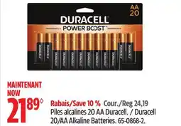 Canadian Tire Duracell 20/AA Alkaline Batteries offer