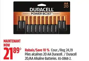 Canadian Tire Duracell 20/AA Alkaline Batteries offer