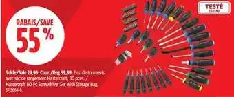 Canadian Tire Mastercraft 80-Pc Screwdriver Set with Storage Bag offer