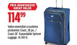 Canadian Tire Outbound Coast 28˝ Expandable Spinner Luggage offer