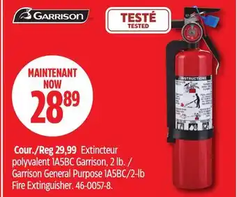 Canadian Tire Garrison General Purpose 1A5BC/2-lb Fire Extinguisher offer