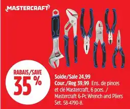 Canadian Tire Mastercraft 6-Pc Wrench and Pliers Set offer