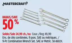 Canadian Tire Mastercraft 9-Pc Combination Wrench Set. SAE or Metric offer