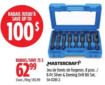 Canadian Tire Mastercraft 8-pc silver & deming drill bit set offer