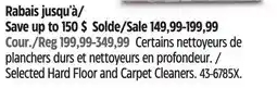 Canadian Tire Selected Hard Floor and Carpet Cleaners offer