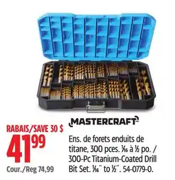 Canadian Tire Mastercraft 300-Pc Titanium-Coated Drill Bit Set. 1⁄16˝ to 1⁄2˝ offer